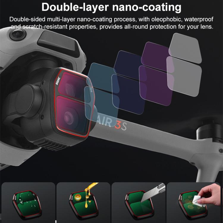 For DJI Air 3S BRDRC Camera Lens Filter, UV, CPL, ND8, ND16, ND32, ND64, NIGHT, 3 in 1 CPL UV ND16, 4 in 1 CPL ND16-64, 6 in 1 ND8-64 UV CPL For DJI Air 3S BRDRC Camera Lens Filter, UV, CPL, ND8, ND16, ND32, ND64, NIGHT, 3 in 1 CPL UV ND16, 4 in 1 CPL ND16-64, 6 in 1 ND8-64 UV CPL
